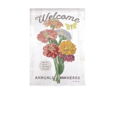 Welcome Zinnias Garden Strie Flag