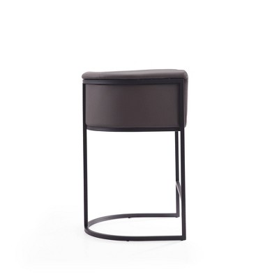 Set of 2 Pebble Faux Leather Metal Counter Stools