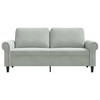 vidaXL Light Gray Velvet Loveseat - Modern 2-Seater Sofa/Couch with Metal Frame and Luxurious Comfort for Living Room, Bedroom, Lounge - 3 of 4