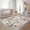Floral Print Area Rugs Farmhouse Accent Rug with Non-Slip Backing, Washable Soft Low Pile Indoor Floor Mats for Bedroom, Living Room - 2 of 4