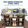 coucheta Grill Cart with Stainless Steel Tabletop, Outdoor Cart with Storage Cabinet, Spice Rack, Towel Holder, Patio Kitchen Island for BBQ - 4 of 4