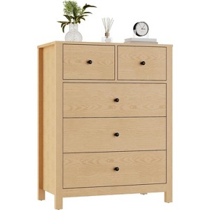 5 Drawer Dresser for Bedroom, Tall Dresser with Deep Drawers & Metal Knobs, Modern Wood Grain Chests of Drawers for Entryway, Hallway - 1 of 4