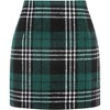 Women's High Waist Plaid Skirt - Wool Blend Bodycon Pencil Mini Skirt Green 01 - 2 of 4