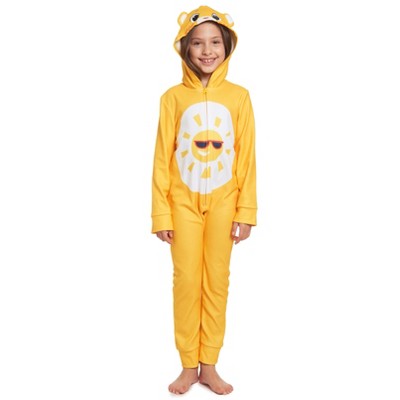 Care Bears Funshine Bear Toddler Girls Fleece Zip Up Costume Pajama Coverall 3T