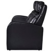 vidaXL 2-Seater Sofa – Modern Reclining Armchair with Wide Seats, Black Faux Leather Upholstery, for Living Room, Cinema Rooms, and Offices - 3 of 4