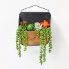 AuldHome Design Wood and Black Metal Wall Pockets 2pk; Boho Farmhouse Decor Vases/Greenery Wall Planters/Baskets/Pocket Shelves - 2 of 4