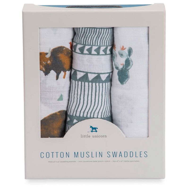 Little Unicorn Cotton Muslin Swaddle Blanket - 3pk, 2 of 5