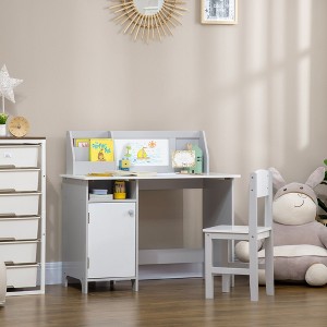 NicBex Home Office Desk 35.5" L Modern Writing Desk and Chair Set with Open Storage Shelves, Whiteboard and Chair for Office, Study, Living Room - 1 of 4