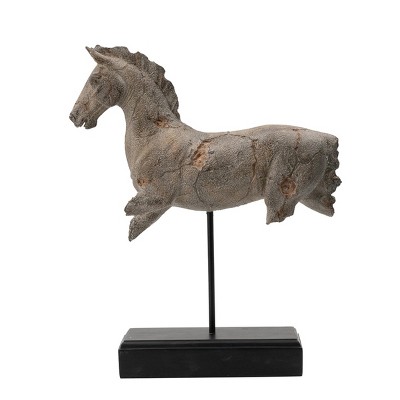GlasFlength Decorative Objects Horse Decor Accent Horse Sculpture Decor Vintage Horse Table Decor for Living Room, Brown, 14"*4.5"*17"