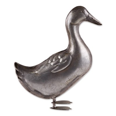 14.5" Iron Galvanized Duck Sculpture Gray - Zingz & Thingz