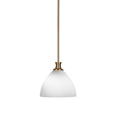 Toltec Lighting Carina 1 - Light Pendant in  New Aged Brass with 10.75" Opal Frosted Shade