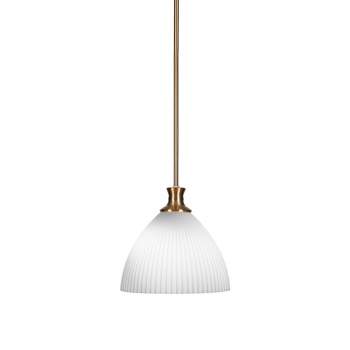 Toltec Lighting Carina 1 - Light Pendant in  New Aged Brass with 10.75" Opal Frosted Shade