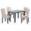 NicBex Dining Table Set for 4  Faux Marble Table with 4 Thicken Cushion Chairs for Kitchen - 4 of 4