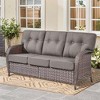 Gymojoy 3 Pieces Outdoor 3-Seat Sofa with Ottomans - 4 of 4