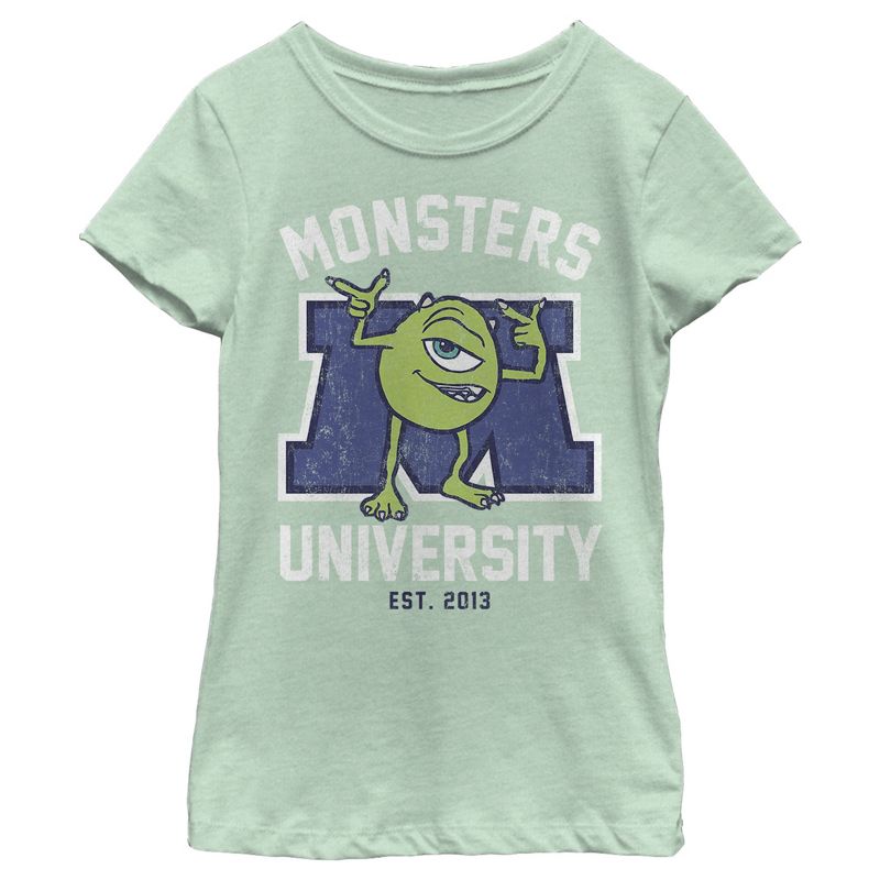 Girl's Monsters Inc Cartoon Mike T-Shirt, 1 of 4