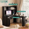 NicBex L-Shaped Corner Home Office Desk with Hutch&Outlets,Modern Computer Desk Study Table for Writing,Gaming,Home Workstation - 3 of 4