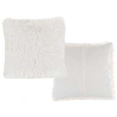 Hastings Home Set of 2 White Faux Fur Shag Pillows