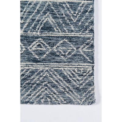 Urban Bohemia Hand-Hooked Gray Geometric Wool Runner Rug