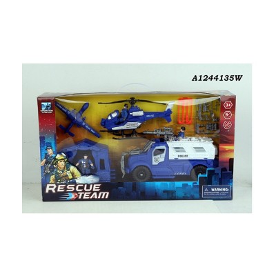 Northlight 23.5" Blue and White Police Rescue Team Playset Children's Toy