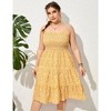 Plus Size Summer Dresses Women  Smocked Flowy Ruffle A Line Maxi Dress - 4 of 4