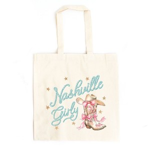City Creek Prints Coquette Nashville Girly Canvas Tote Bag - 15x16 - Natural - 1 of 2