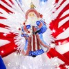Huras 7.25 In Stars & Stripes Claus Ornament Rwb Patriotic 4Th July Tree Ornaments - 2 of 4