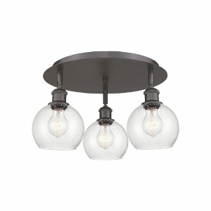 Athens - 3 Light Flush Mount In Industrial Style-8.63 Inches Tall and 17.75 Inches Wide - 1 of 1