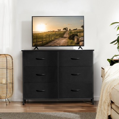 NicBex TV Stand Modern Media Console Entertainment Center with 6 Drawers for Living Room, Bedroom