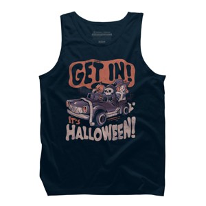 Men's Design By Humans Get In Its Halloween - Halloween Pumpkin Skull Gift By EduEly Tank Top - 1 of 2