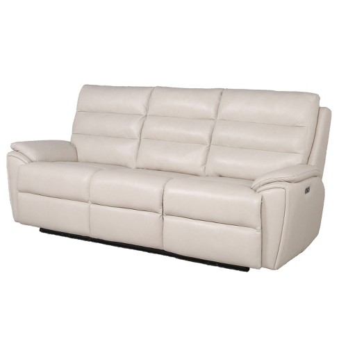 Steve Silver Co. Duval Power Recliner Sofa Ivory: Leather Upholstery ...