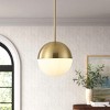 Dewdrop Modern Globe Pendant Light, Gold and White Glass Hanging Ceiling Light Fixture for Kitchen Island Dining Room - 2 of 4