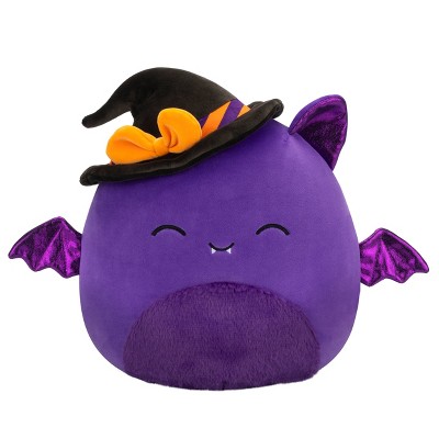 Squishmallows 14" Blas Purple Bat with Purple Fuzzy Belly and Witch Hat Plush