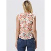 Allegra K Women's Ruffled Business Office 1950s Vintage Floral Sleeveless Top - 3 of 4