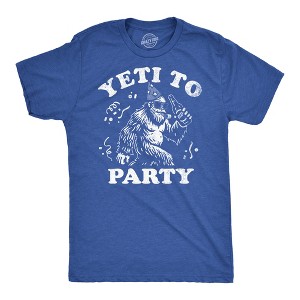 Mens Funny T Shirts Yeti To Party Sarcastic Bigfoot Graphic Novelty Tee For Men - Crazy Dog Men's T Shirt - 1 of 4
