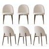 Set of 6  Modern Upholstered Dining Chairs with Walnut Metal Legs Armless Kitchen Chairs for Dining Room,Living Room,Indoor Furniture-Tanpinhause - 2 of 4