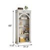 Lycvki 65 in Antique White 4 Tiers Tall Bookshelf Floor Standing - 2 of 4