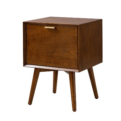 Doris 2 - Drawer Mid-century Nightstand with  Built-In Outlets | HULALA HOME