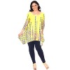 Women's Plus Size 3/4 Sleeve Printed Rella Tunic Top with Pockets - White Mark - 2 of 3