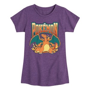 Girls' - Pokémon - Pokemon Charizard Collegiate Fitted Short Sleeve Graphic T-Shirt - 1 of 4