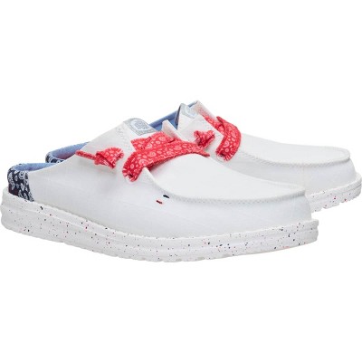 Обувь HEYDUDE Women Wendy Slip Americana Paisley, 4thof July Patriotic Shoes , White/Multi, W6 — фото 2