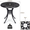 Round Outdoor Bistro Table with Umbrella Hole and Adjustable Feet, Cast Aluminum Patio Table - 3 of 4
