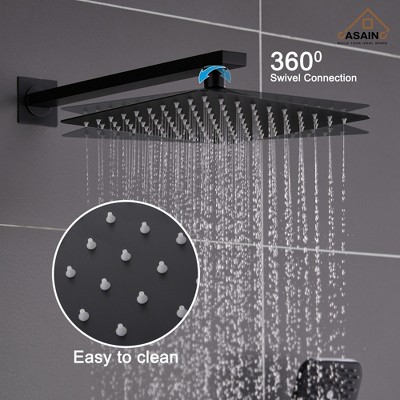 Nickel Wall-Mounted Multi-Head Rain Shower System with Filter