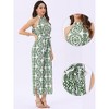 INSPIRE CHIC Women's Sleeveless Tie Halter Neck Belt Slit Wide Leg Boho Jumpsuit - 2 of 4