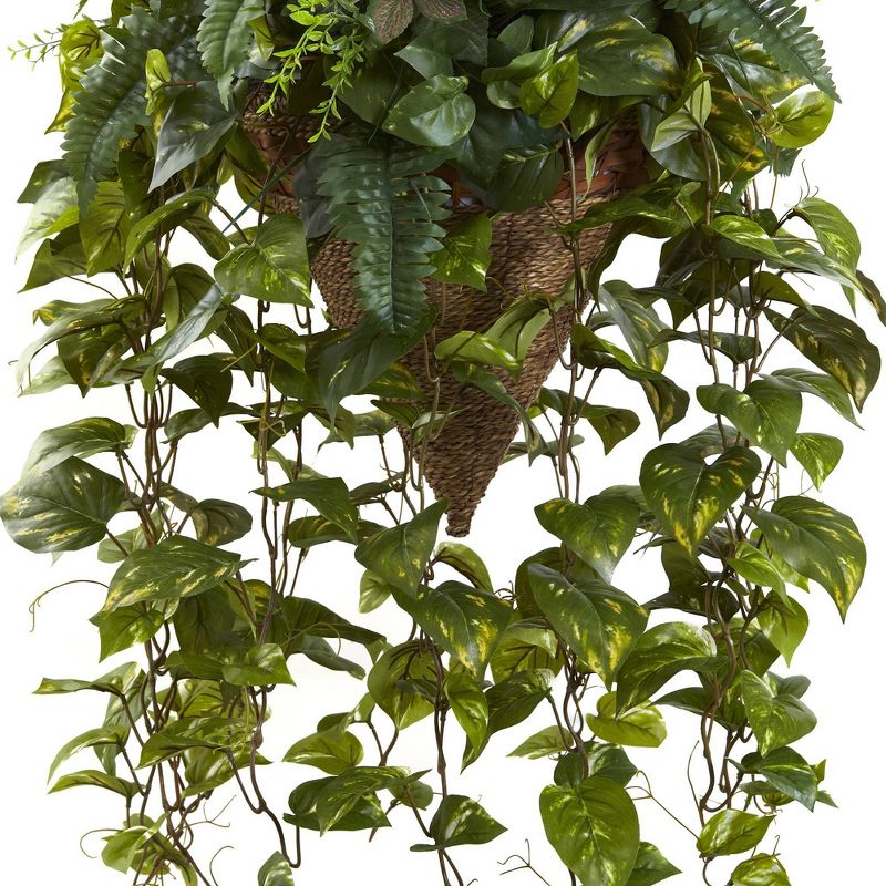 Vining Mixed s with Cone Hanging Basket - Nearly Natural, 4 of 5