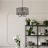 Elegant Lighting Elise 17 inch pendant in black - 2 of 4