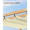 Aluminum Pergola with Adjustable Canopy, Outdoor Metal Gazebo with Reinforced Frame, Waterproof Sun Shade for Patio, Backyard, Garden - 4 of 4