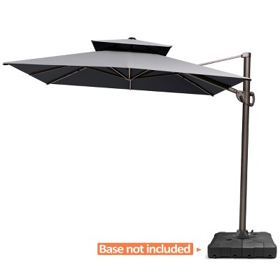 Pellebant  11 × 9 ft Outdoor Rectangular Patio Offset Cantilever Umbrella with 360-degree Rotation and 6 Shade Angles