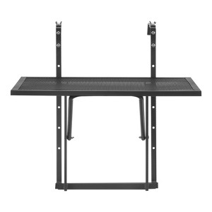 VEVOR Balcony Hanging Table, 19 x 24 in Metal Folding Balcony Railing Table, 5-Level Adjustable, Fit Railing from 1" to 4.7", Black - 1 of 4