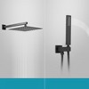 BWE 3-Spray 12 in. Showerhead Wall Mounted Dual Shower Heads With Valve in Matte Black - 4 of 4