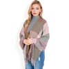 Anna-Kaci Women's Oversized Plaid Blanket Scarf with Fringe Trim and Soft Textured Fabric - 4 of 4